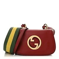 Gucci Roxy Calfskin Web Mini Blondie Shoulder Bag Blondie Red -FINAL SALE NO RETURNS