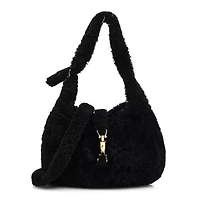 Gucci Shearling Small Jackie 1961 Shoulder Bag Black -FINAL SALE NO RETURNS
