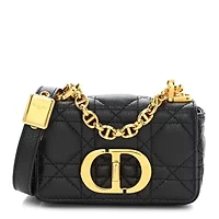 Dior Supple Calfskin Cannage Micro Caro Bag Black -FINAL SALE NO RETURNS