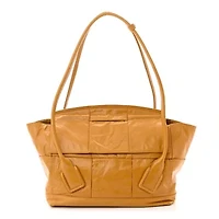 Bottega Veneta Paper Calfskin Maxi Intrecciato Medium Arco Slouch Yellow -FINAL SALE NO RETURNS