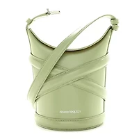 Alexander McQueen Calfskin The Curve Small Shoulder Bag Sage -FINAL SALE NO RETURNS