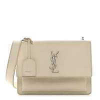 Saint Laurent Calfskin Medium Monogram Sunset Dove White -FINAL SALE NO RETURNS
