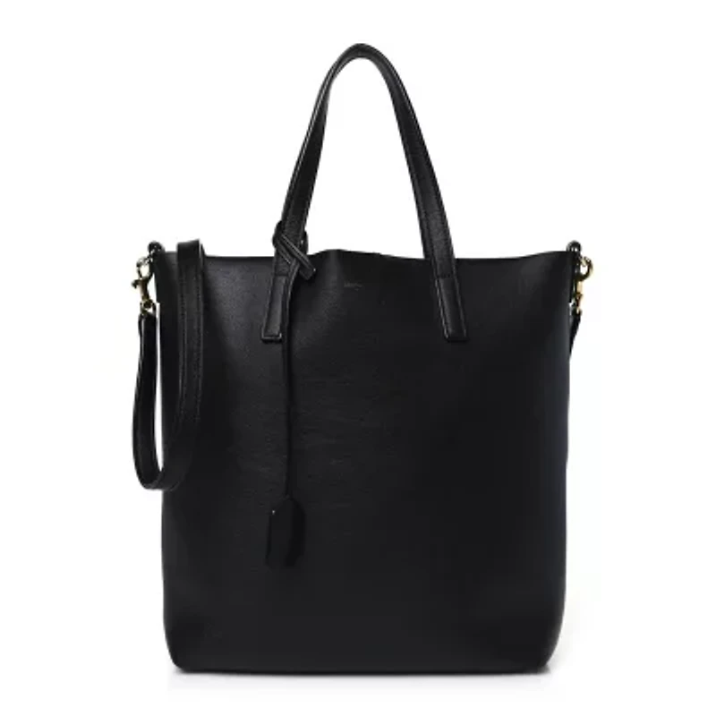 Saint Laurent Calfskin Toy Shopping Tote Black -FINAL SALE NO RETURNS