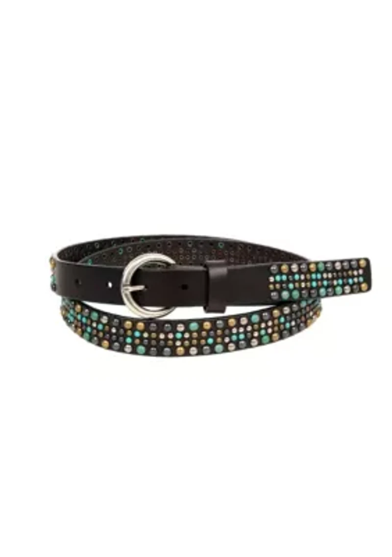 Amazonite Leather Belt