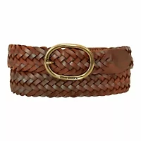 Center Bar Woven Leather Belt