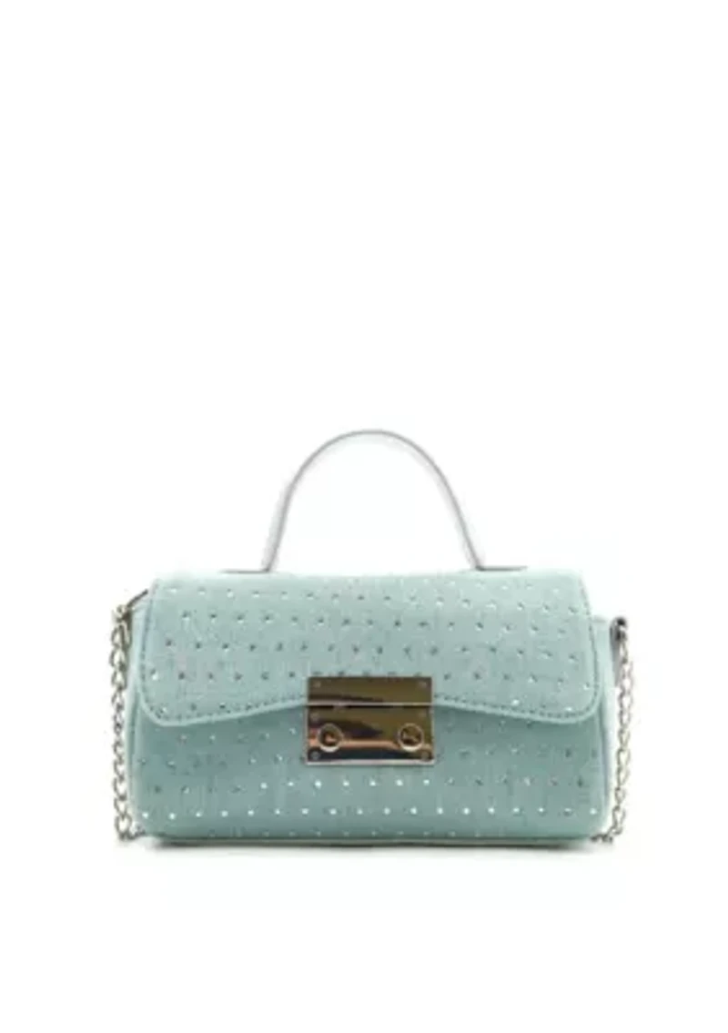 Beagle Studded Denim Crossbody Bag