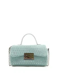 Beagle Studded Denim Crossbody Bag