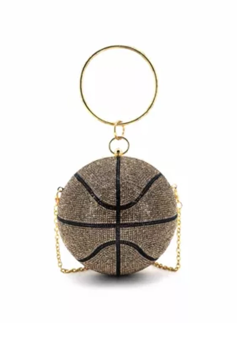 Dribble Rhinestone Basketball Clutch