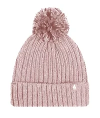 Arden Ribbed Knit Roll Up Hat w/Pom Pom