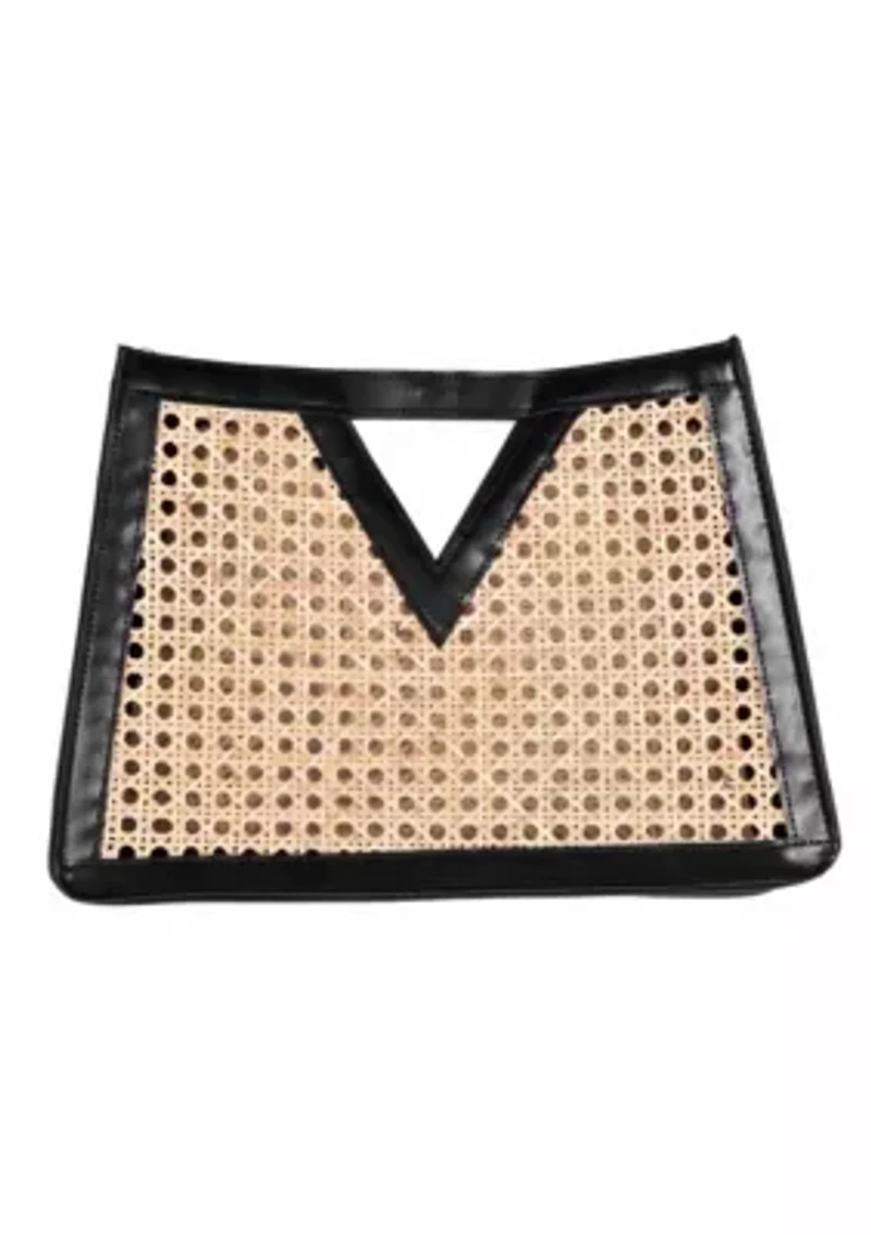 Black Rattan Kane Clutch
