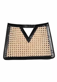 Black Rattan Kane Clutch