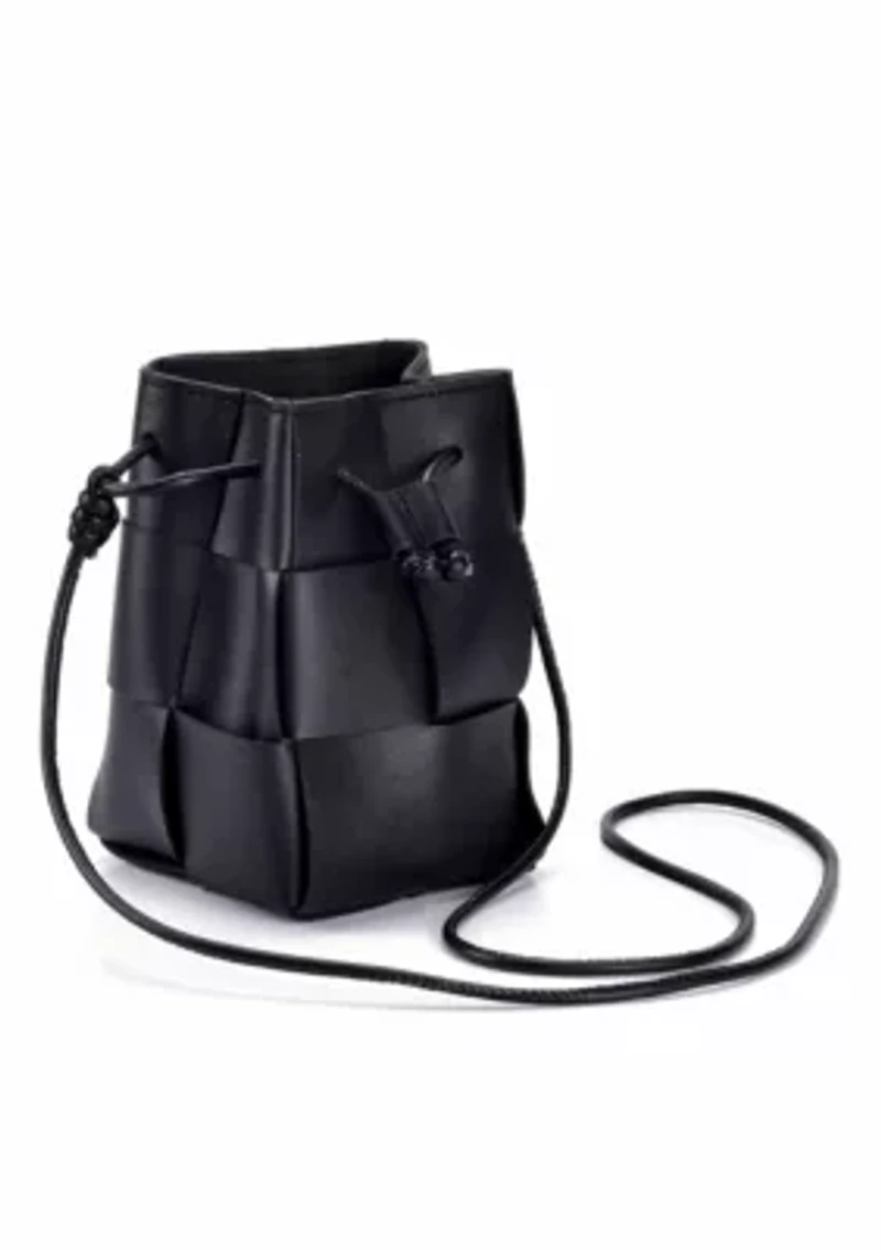 Black Patched Bucket Bag