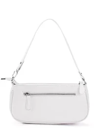 White Embossed Shoulder Bag