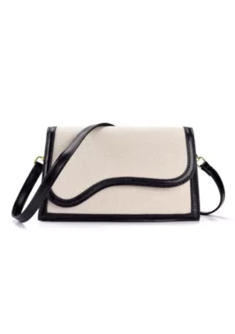 Black Curved Flap Shoulder and Crossbody Bag