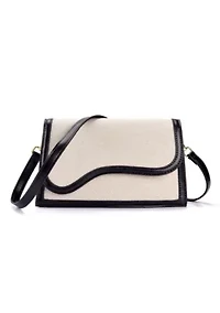 Black Curved Flap Shoulder and Crossbody Bag