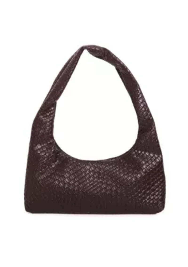 Dark Brown Patchwork Shoulder Bag