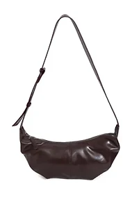Brown Adjustable Strap Moon Bag