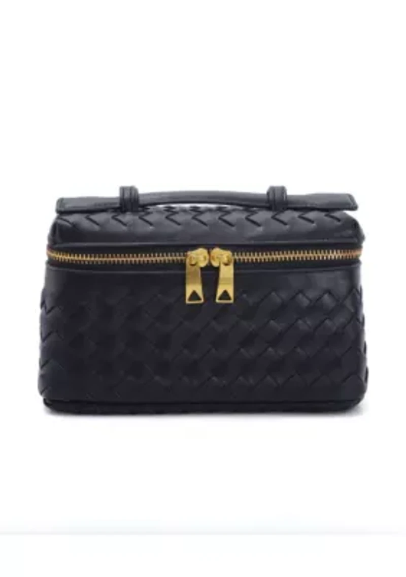 Black Woven Top Handle Bag