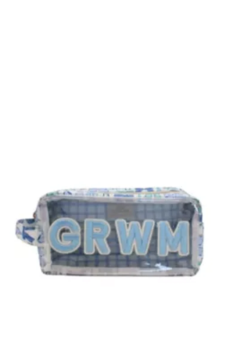 GRWM - Blue Bows Clear Large Makeup Bag