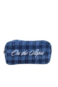 On The Slopes - Navy Plaid Large Bag