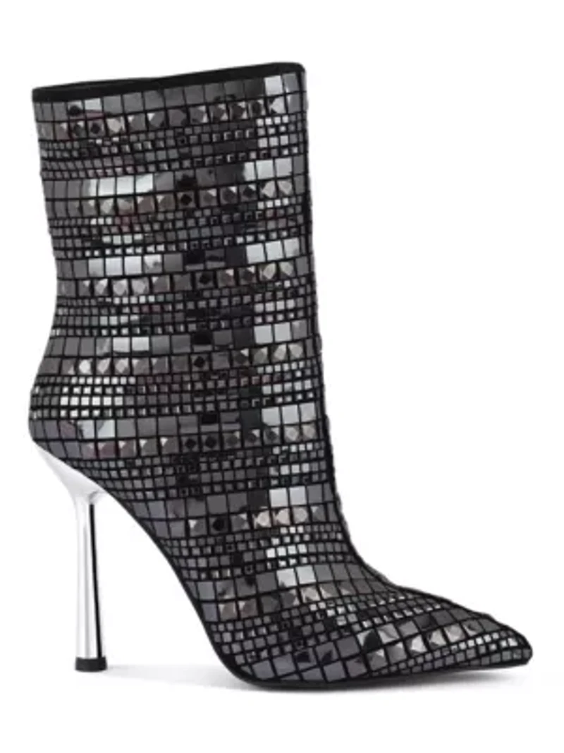 Extravagance Mirror Embellished Stiletto Boots