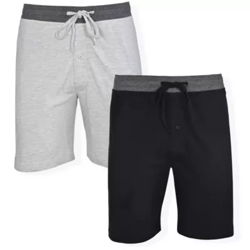 Men's Two Pack French Terry Knit Sleep Shorts
