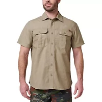 Men's Lucky Brand Workwear Short Sleeve Solid Cotton Slub Canvas Workshirt