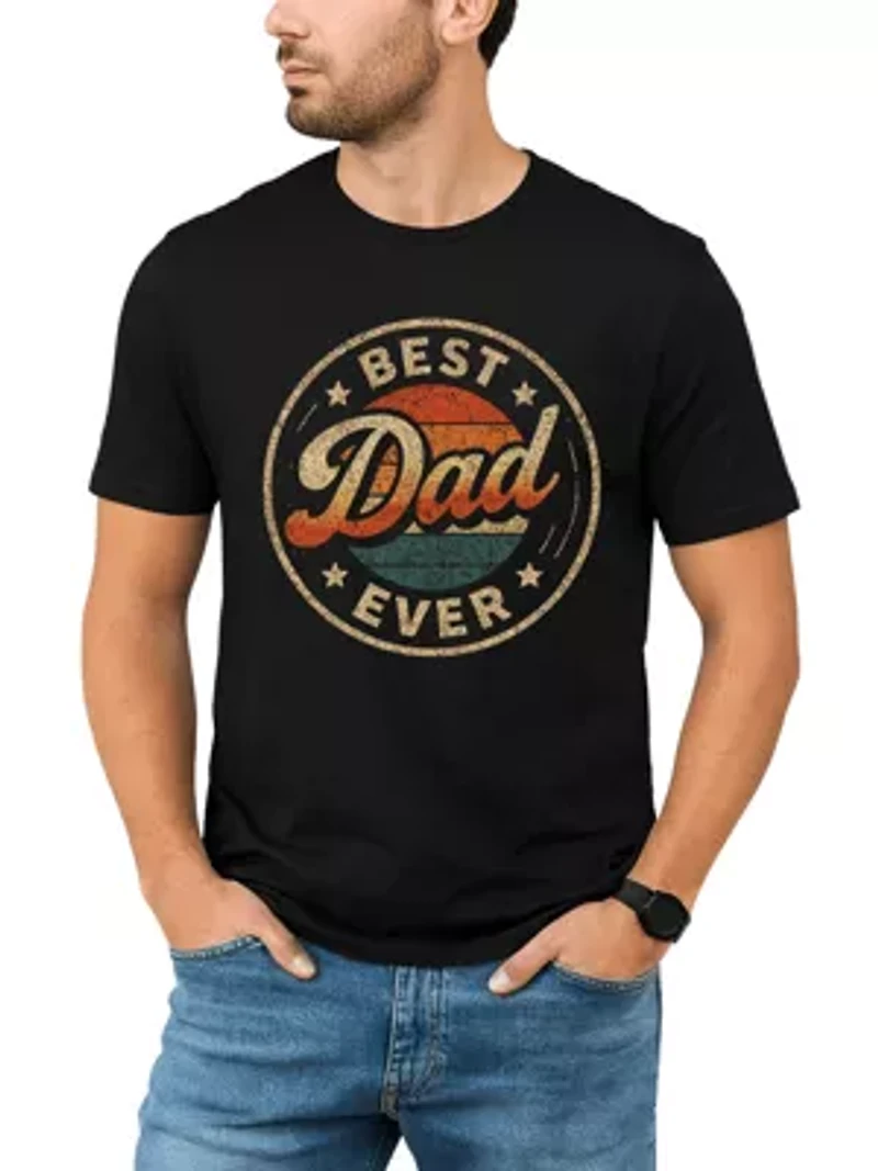 Best Dad Ever Retro Sunset T-Shirt