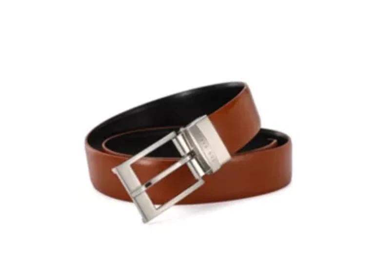 Cognac Reversible Leather Belt