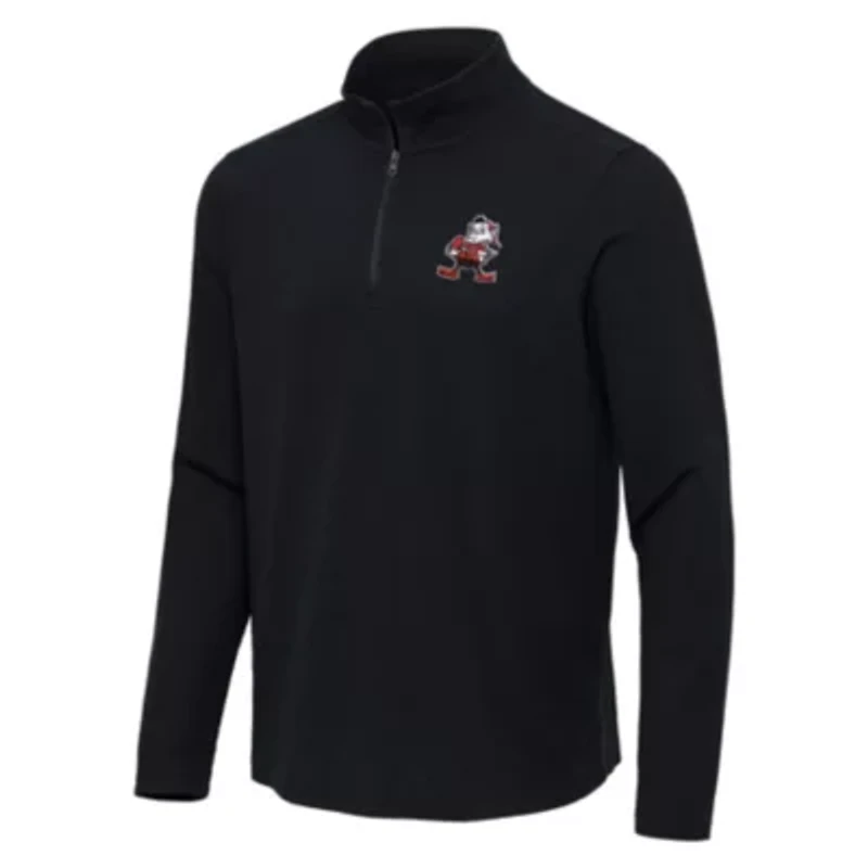 Antigua NFL Cleveland Browns ''Brownie Hands on Hip'' Classic Men's Sync 1/4 Zip Pullover