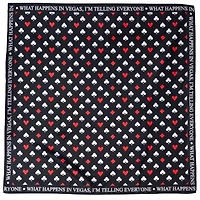 Satin Card Suits Vegas Black Scarf