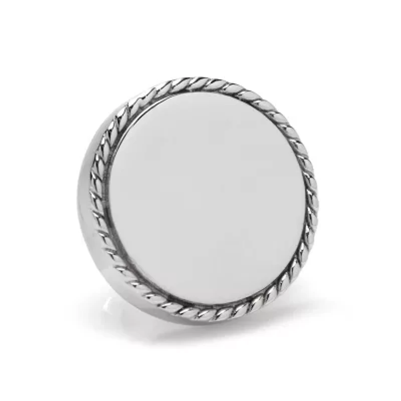 Stainless Steel Rope Border Round Engravable Lapel Pin