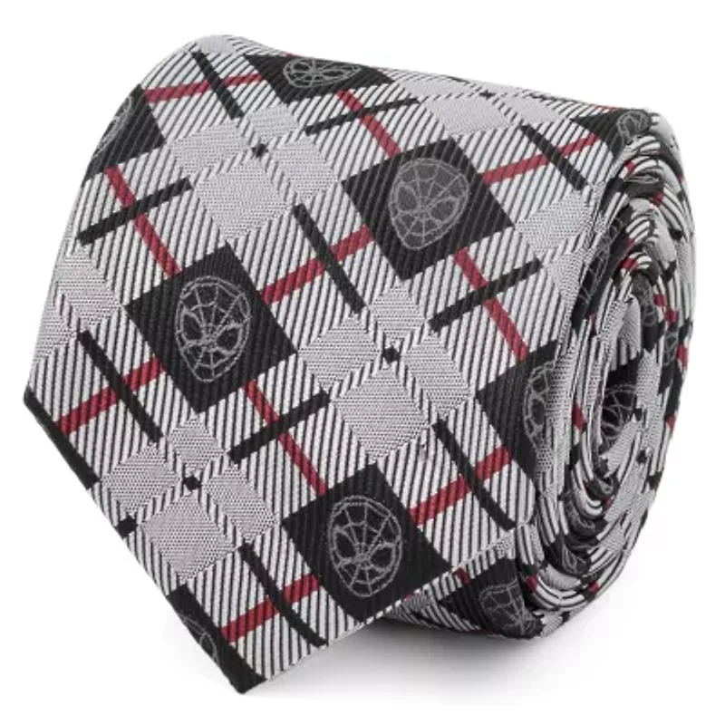 Spider-Man Plaid Black Tie