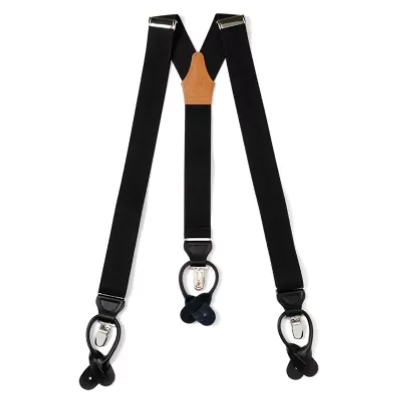 Black Clip/Button Suspenders