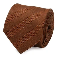 Burnt Sienna Tweed Striped Linen Men's Tie