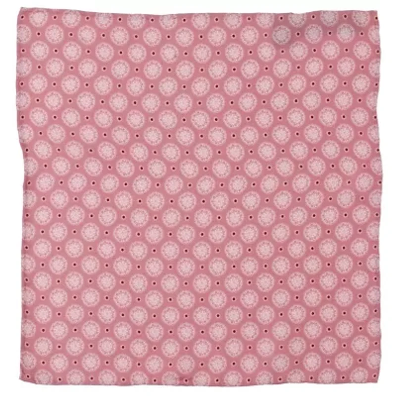 Dusty Blush Floral Motif Pocket Square