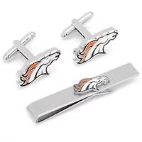 NFL Denver Broncos Cufflinks and Tie Bar Gift Set