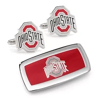 NCAA Ohio State University Cufflinks and Cushion Money Clip Set