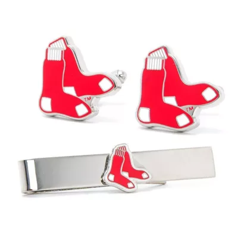 MLB Boston Red Sox Cufflinks and Tie Bar Gift Set
