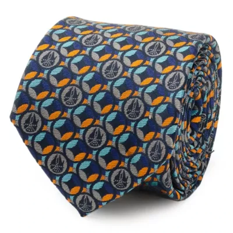 Falcon Motif Navy Blue Tie