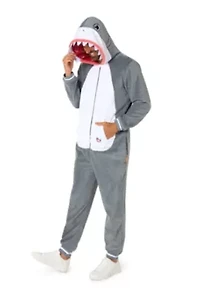 OppoSuits Shark Costume Outfit - Animal Body Suit for Adults Grey