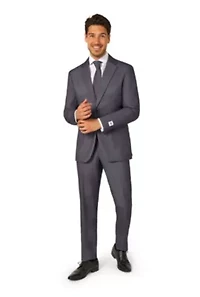 OppoSuits Men's Solid Color Suit - Charcool