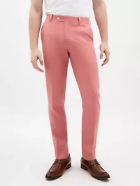 Light Red Solid Classic Pants