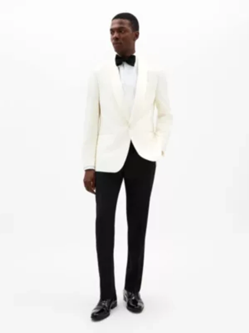 White Solid Classic Sport Coats