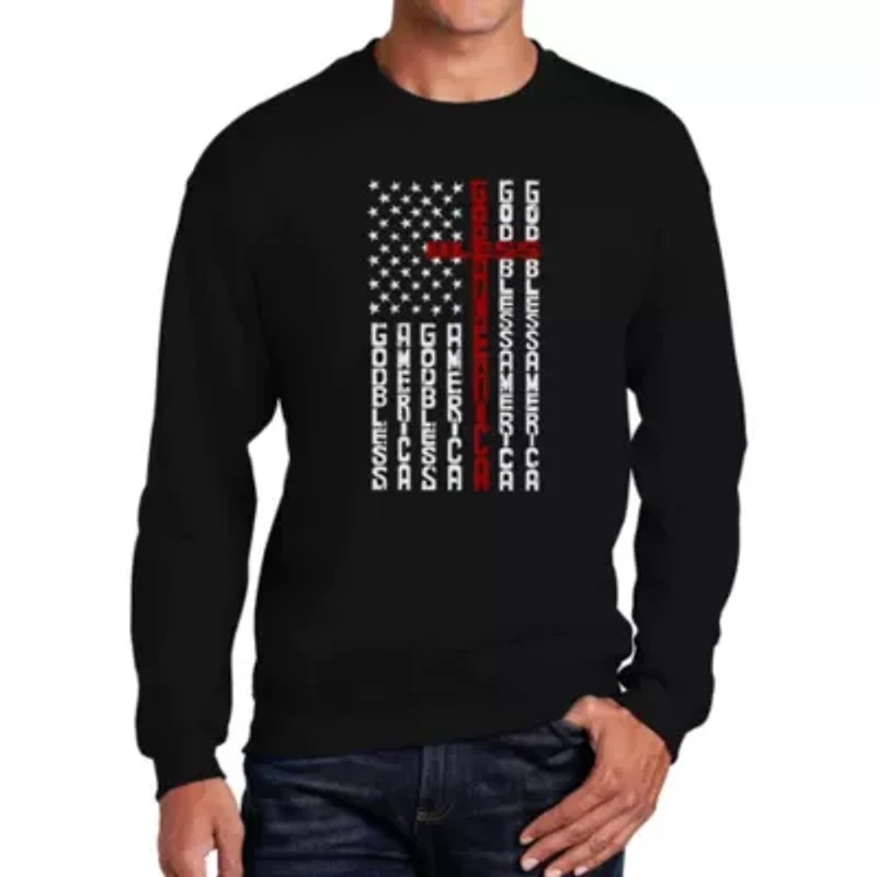 Cross Flag - Men's Word Art Crewneck Sweatshirt
