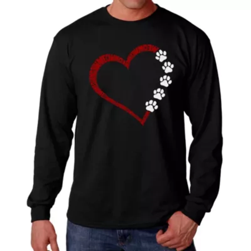 Meow Heart - Men's Word Art Long Sleeve T-Shirt