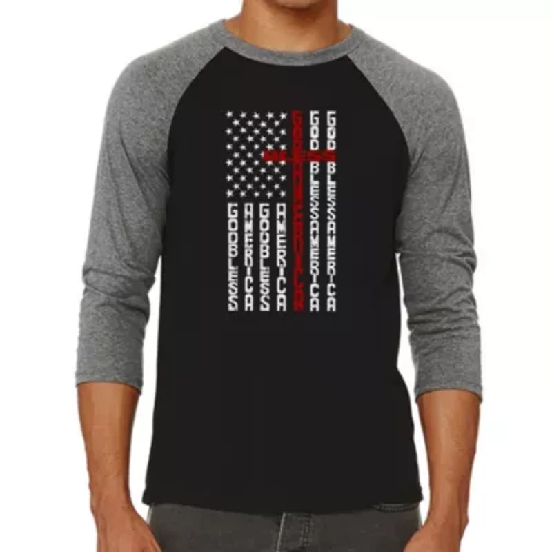 Cross Flag - Men's Raglan Baseball Word Art T-Shirt
