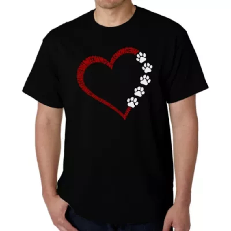 Meow Heart - Men's Word Art T-Shirt
