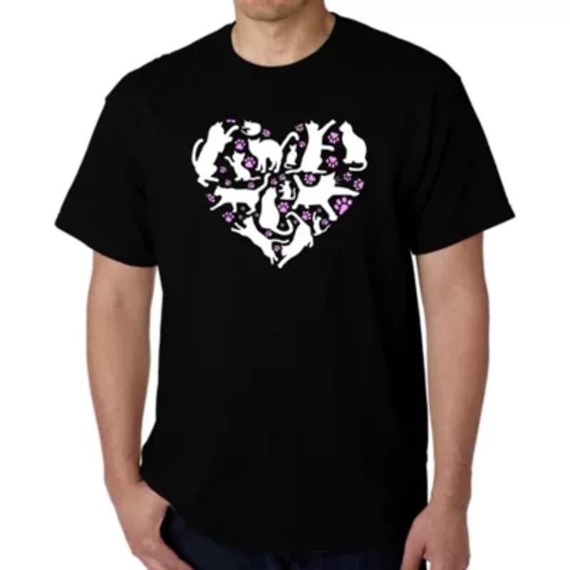 Cat Heart - Men's Word Art T-Shirt