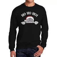 Peeking Santa - Men's Word Art Crewneck Sweatshirt